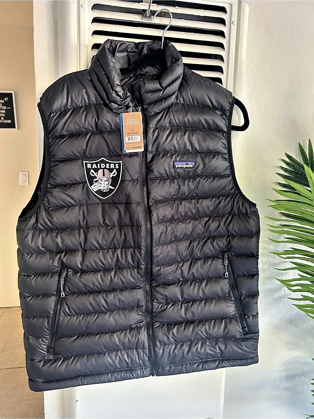Patagonia Down Sweater Vest Raiders Down Vest Black Large NWT